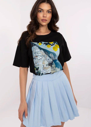 Women's Cotton T-Shirt with Original Print - MimiStylez