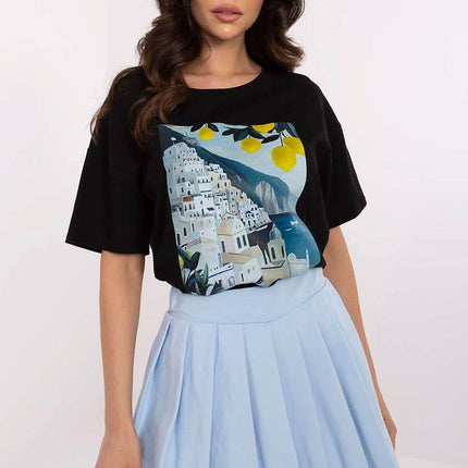 Women's Cotton T-Shirt with Original Print - MimiStylez