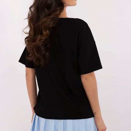 Women's Cotton T-Shirt with Original Print - MimiStylez