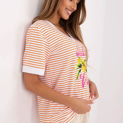 Casual Cotton-Blend Blouse with Feminine V-Neck - MimiStylez