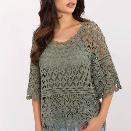 Boho Two-Piece Set with Airy Cotton Blouse and Fitted Viscose Camisole - MimiStylez