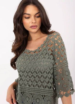 Boho Two-Piece Set with Airy Cotton Blouse and Fitted Viscose Camisole - MimiStylez