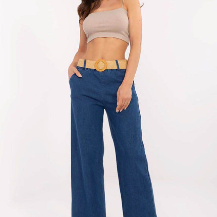 High-Waisted Wide-Leg Jeans with Belt and Slip Pockets - MimiStylez