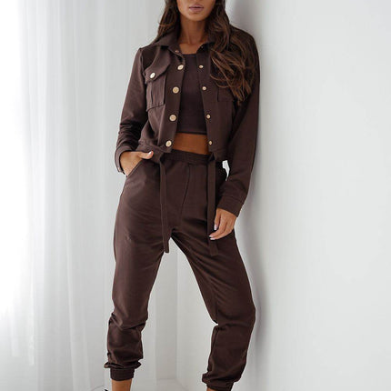 3-Piece Tracksuit Set – T-Shirt, Hoodie & Pants in 100% Cotton - MimiStylez