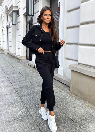 3-Piece Tracksuit Set – T-Shirt, Hoodie & Pants in 100% Cotton - MimiStylez