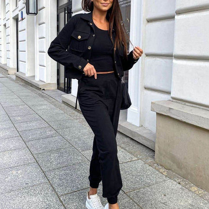 3-Piece Tracksuit Set – T-Shirt, Hoodie & Pants in 100% Cotton - MimiStylez