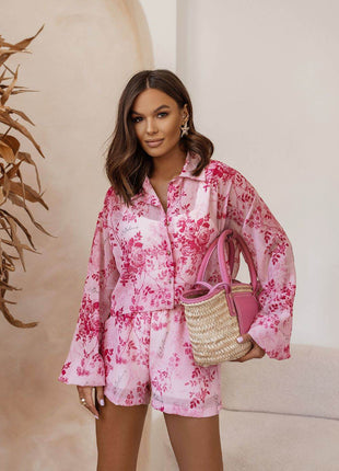 3-Piece Women’s Set: Classic Shirt, Slim Bodysuit & Comfortable Shorts - MimiStylez