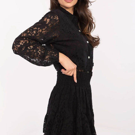 Boho Chic Women's Set: Lace Shirt & Frilled Skirt Shorts - MimiStylez