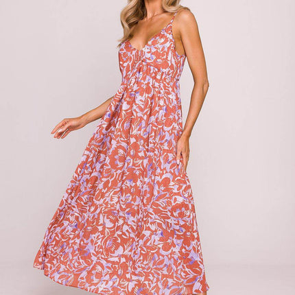 Flared Jacquard Sleeveless Dress with Adjustable Straps and Lining - MimiStylez