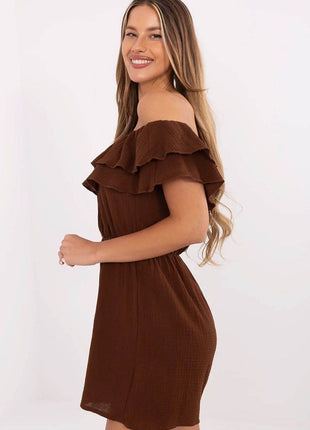 Lightweight Off-Shoulder Muslin Jumpsuit with Ruffle Detail - MimiStylez