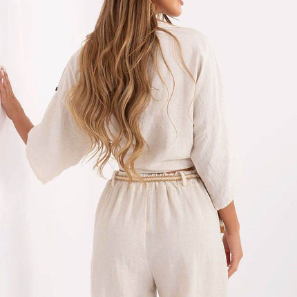 Women’s Boho High-Waisted Wide-Leg Shorts – Viscose & Linen Blend - MimiStylez