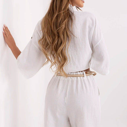 Women’s Boho High-Waisted Wide-Leg Shorts – Viscose & Linen Blend - MimiStylez