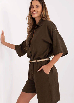 Women’s Boho High-Waisted Wide-Leg Shorts – Viscose & Linen Blend - MimiStylez