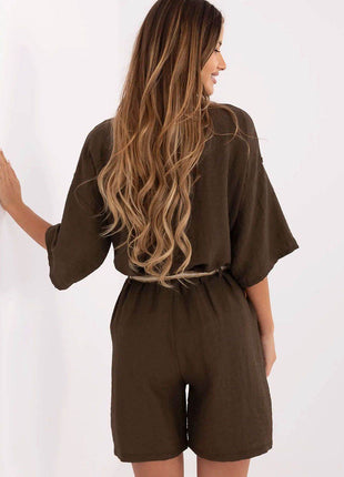 Women’s Boho High-Waisted Wide-Leg Shorts – Viscose & Linen Blend - MimiStylez