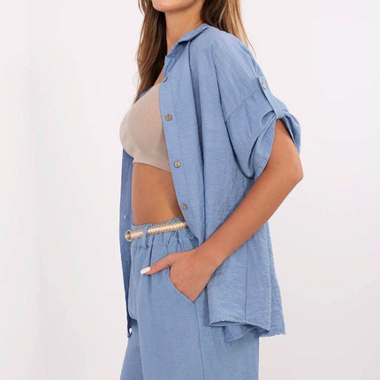 Women’s Boho High-Waisted Wide-Leg Shorts – Viscose & Linen Blend - MimiStylez