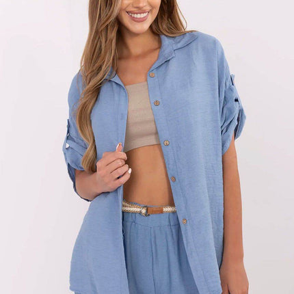 Boho Style Viscose-Linen Shirt – Button-Up, 3/4 Roll-Up Sleeves, Light & Airy - MimiStylez