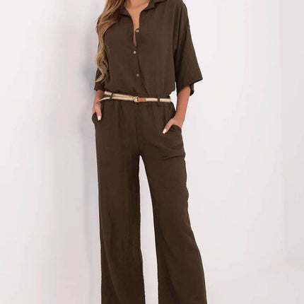 Women's Boho High-Waisted Wide-Leg Trousers – Viscose & Linen Blend - MimiStylez