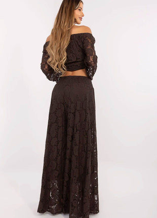 Elegant Lace Palazzo Pants – High-Waisted, Wide-Leg Trousers with Lining - MimiStylez