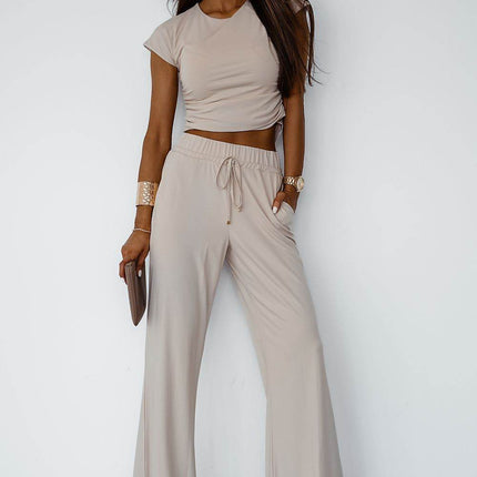 Viscose Set with Short-Sleeve Top & Tie-Waist Trousers – Soft, Breathable & Comfortable - MimiStylez