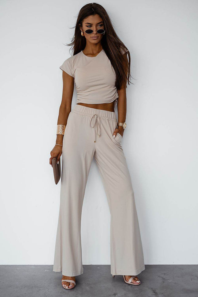 Viscose Set with Short-Sleeve Top & Tie-Waist Trousers – Soft, Breathable & Comfortable - MimiStylez