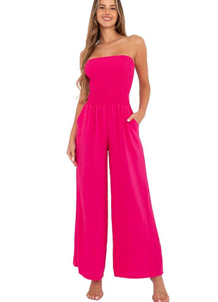 Women’s Stylish Viscose Jumpsuit with Spanish Neckline and Wide Legs - MimiStylez