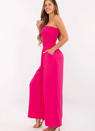 Women’s Stylish Viscose Jumpsuit with Spanish Neckline and Wide Legs - MimiStylez