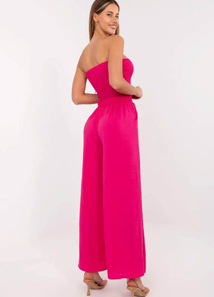 Women’s Stylish Viscose Jumpsuit with Spanish Neckline and Wide Legs - MimiStylez