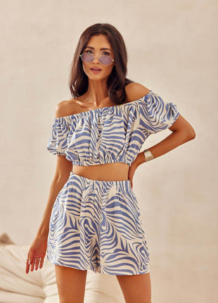 Cropped Spanish Neckline Blouse with Puff Sleeves – Light & Breathable - MimiStylez