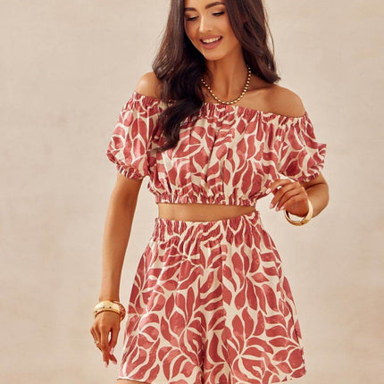 Cropped Spanish Neckline Blouse with Puff Sleeves – Light & Breathable - MimiStylez