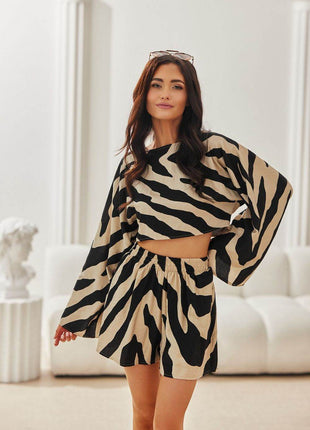 Loose Summer Blouse with Wide Sleeves – Breathable Viscose-Linen Blend - MimiStylez