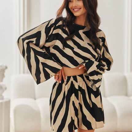 Loose Summer Blouse with Wide Sleeves – Breathable Viscose-Linen Blend - MimiStylez