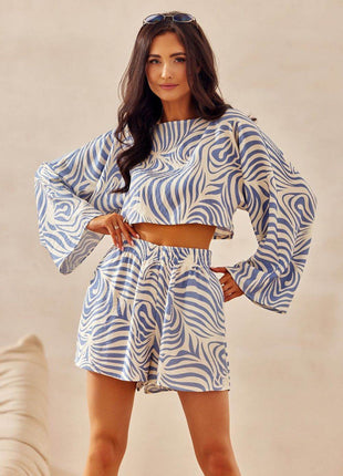 Loose Summer Blouse with Wide Sleeves – Breathable Viscose-Linen Blend - MimiStylez