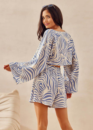 Loose Summer Blouse with Wide Sleeves – Breathable Viscose-Linen Blend - MimiStylez