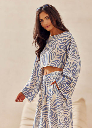 Loose Summer Blouse with Wide Sleeves – Breathable Viscose-Linen Blend - MimiStylez