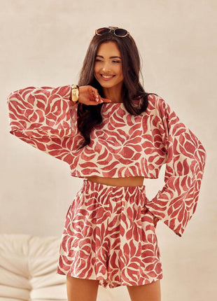 Loose Summer Blouse with Wide Sleeves – Breathable Viscose-Linen Blend - MimiStylez