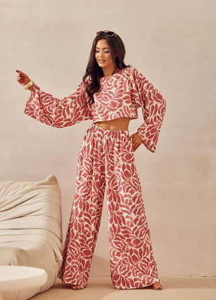 Loose Summer Blouse with Wide Sleeves – Breathable Viscose-Linen Blend - MimiStylez