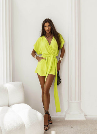 Kimono Jumpsuit with Brown Patches – Elegant, Soft & Stylish Fit - MimiStylez