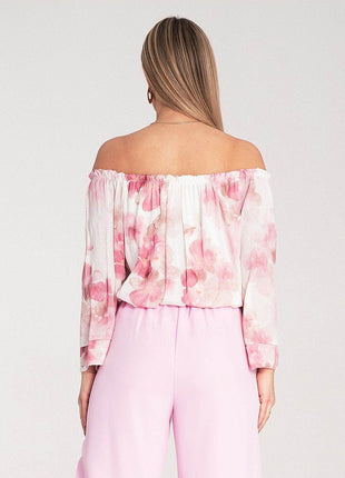 Spanish-Style Top with Wide Neckline & 3/4 Sleeves - MimiStylez