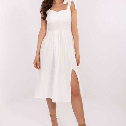 Flared Summer Dress with Tie Straps and Sweetheart Neckline - MimiStylez