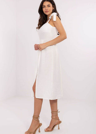 Flared Summer Dress with Tie Straps and Sweetheart Neckline - MimiStylez