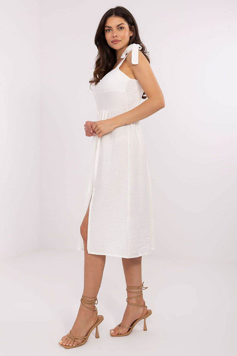 Flared Summer Dress with Tie Straps and Sweetheart Neckline - MimiStylez