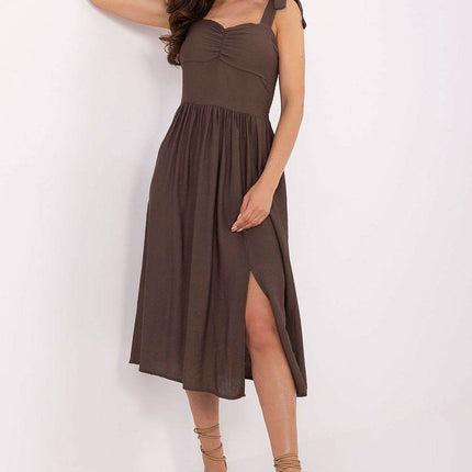 Flared Summer Dress with Tie Straps and Sweetheart Neckline - MimiStylez