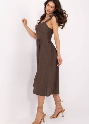 Flared Summer Dress with Tie Straps and Sweetheart Neckline - MimiStylez