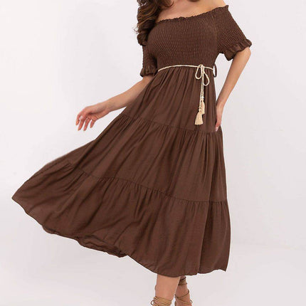 Off-Shoulder Flared Midi Summer Dress - MimiStylez