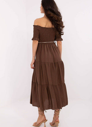 Off-Shoulder Flared Midi Summer Dress - MimiStylez