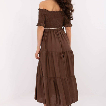 Off-Shoulder Flared Midi Summer Dress - MimiStylez