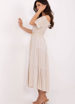 Off-Shoulder Flared Midi Summer Dress - MimiStylez