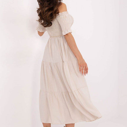 Off-Shoulder Flared Midi Summer Dress - MimiStylez