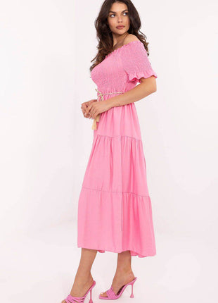 Off-Shoulder Flared Midi Summer Dress - MimiStylez