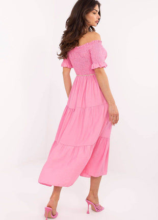 Off-Shoulder Flared Midi Summer Dress - MimiStylez